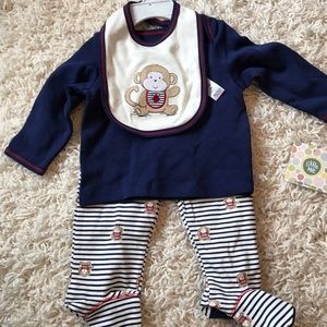 Little Me | 3-pc Monkey Outfit | 9M NWT